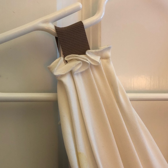 Blue, white, and tan belted dress - Picture 5 of 5